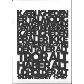 Bibelord i sort tr - 1.Korinterbrev 13:4 & 7