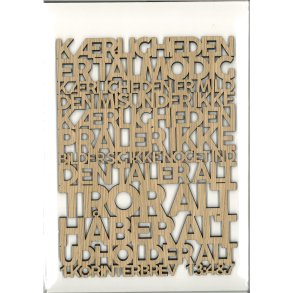 Bibelord i lyst tr - 1.Korinterbrev 13:4 & 7