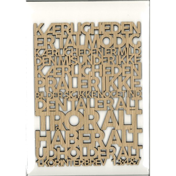Bibelord i lyst tr - 1.Korinterbrev 13:4 &amp; 7
