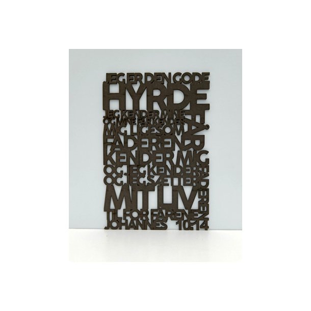 Bibelord i tr, sort MDF - Joh. 10:14