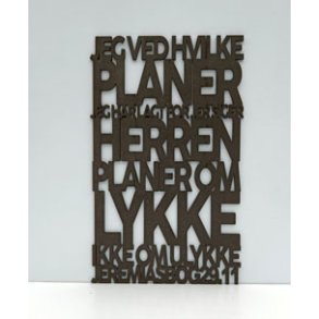 Bibelord i tr , sort MDF - Jer. 29,11