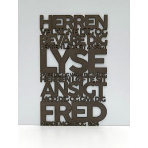 Bibelord i tr, sort MDF - 4. mos. 6,24